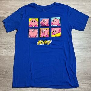 Kirby Shirt, Boy's Kids‎ Size XL, Blue, Graphic Print, Short Sleeve